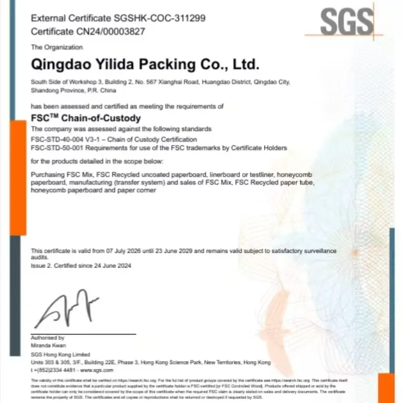 Qingdao Yilida Packaging har gennemført en særlig uddannelse i FSC Supply and Demand Chain Management System.